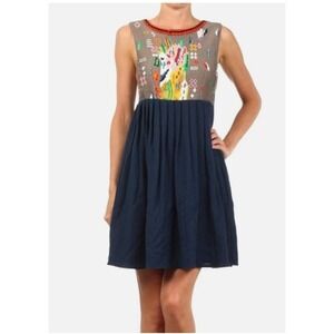 Freeway‎ Dress Sz L Anthropologie Embroidered Fit & Flare